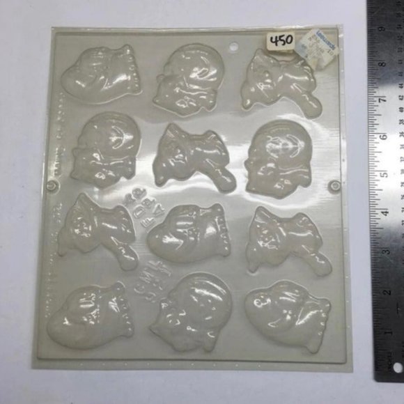 Plastic Craft Candy Mold Halloween Ghost Witch Cat Jack O Lantern - Picture 1 of 3